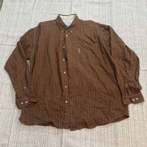 Columbia Men's Brown Plaid Button Down Shirt
